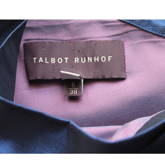 Talbot Runhof Komoe3 Cocktail Dress / Size 88 / Size 38 / Navy Blue Gathered - Picture 10 of 12